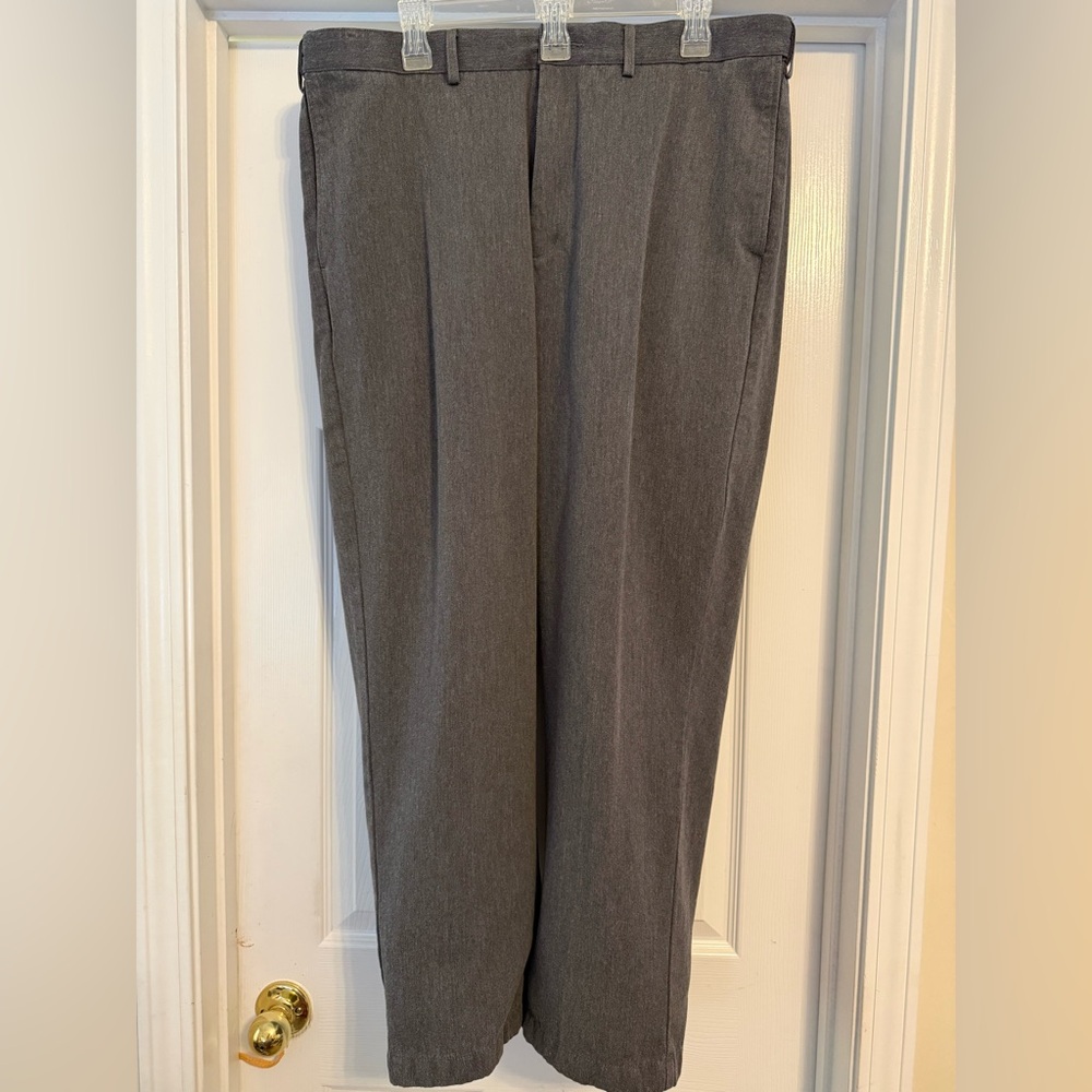 Men’s Slacks by Lands’ End, Gray, Traditional Fit, Size 38 Waist, 100% Cotton